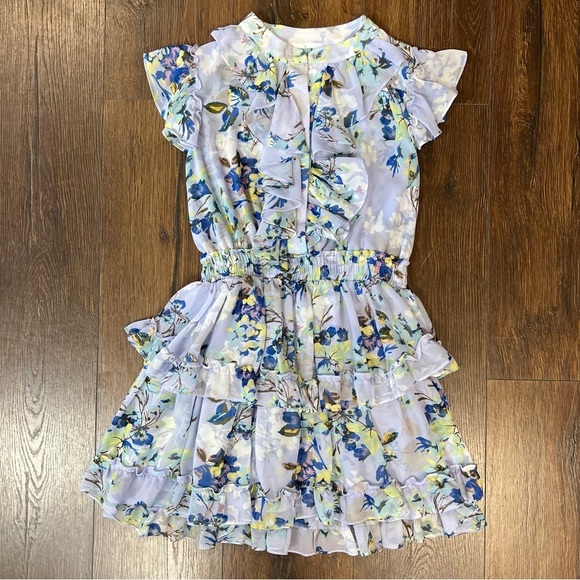 MISA Los Angeles Alona Floral-Print Ruffle Mini Dress SZ XS - Picture 4 of 7